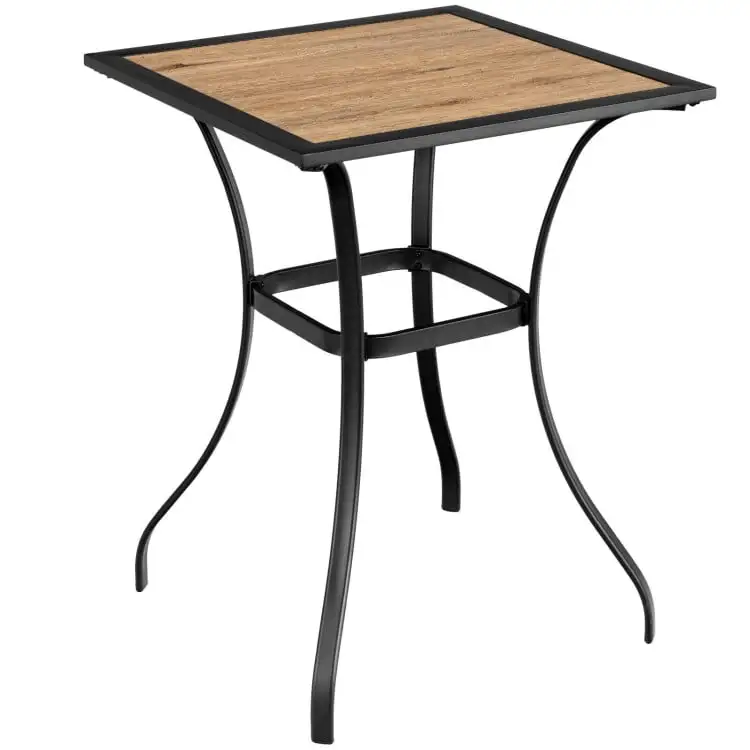 Spaco Indoor Outdoor Small Metal Square Side/End Table. Patio Coffee Bistro Table