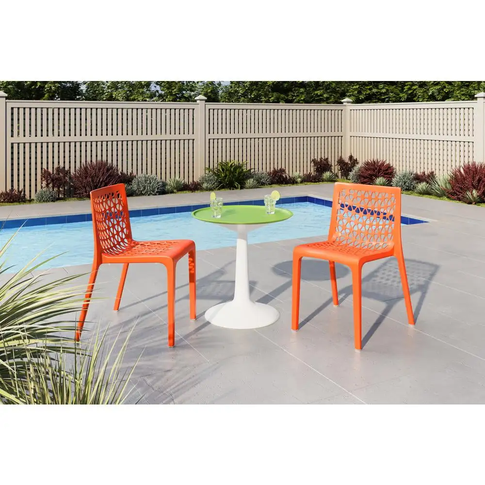 Strata Furniture Two Sensilla Weatherproof Patio Chairs with Sprout table