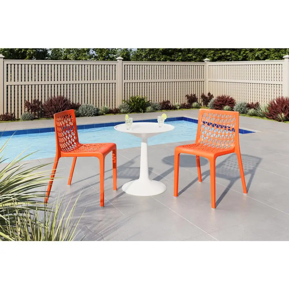 Strata Furniture Two Sensilla Weatherproof Patio Chairs with Sprout table