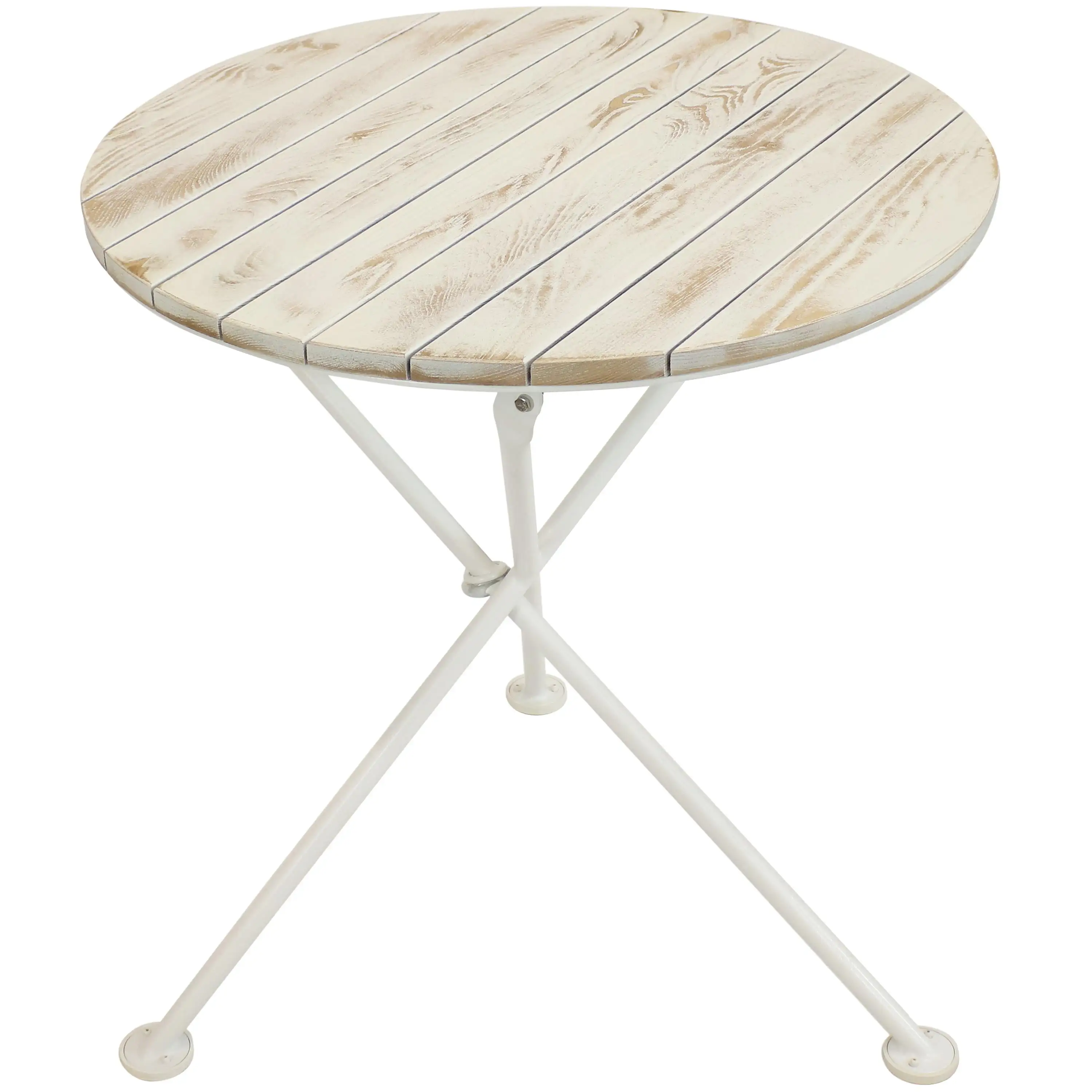 Sunnydaze French Country European Chestnut White Bistro Table - 28 Round