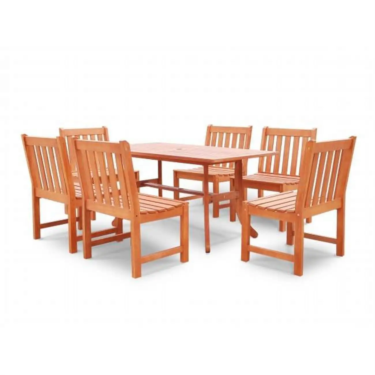 Vifah Malibu 5 Piece Patio Dining Set in Natural