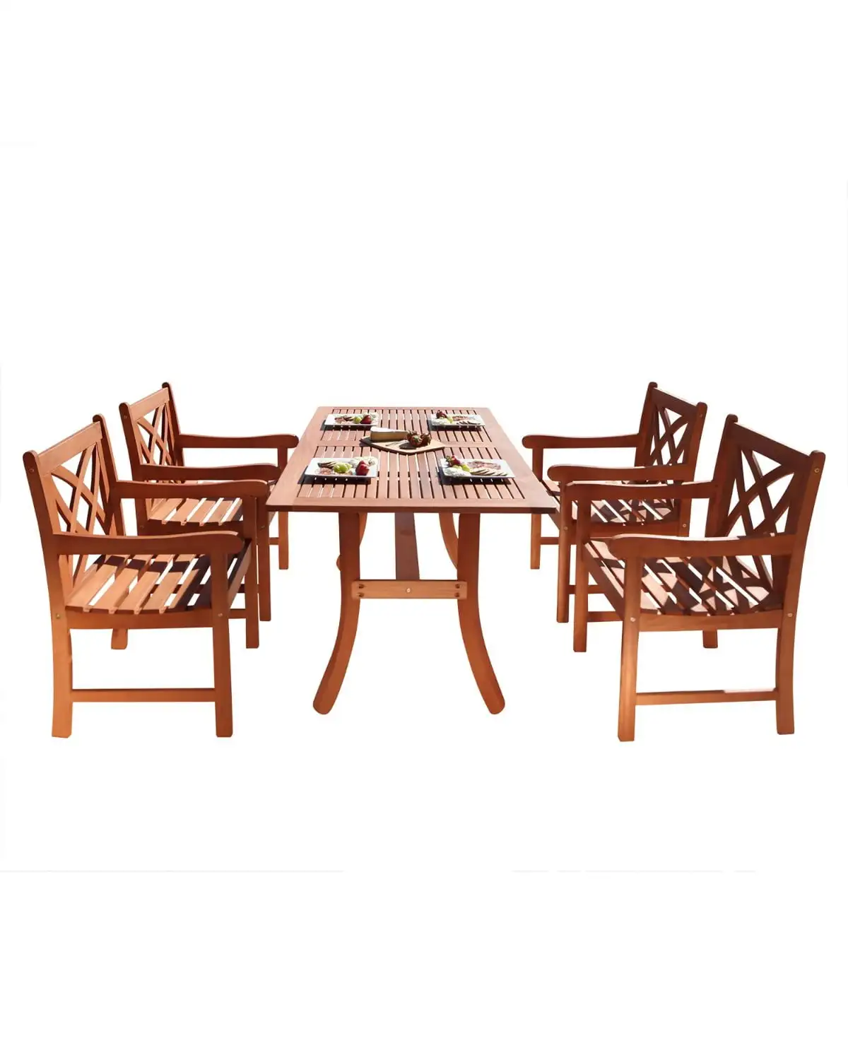 Vifah Malibu 5 Piece Wood Patio Dining Set