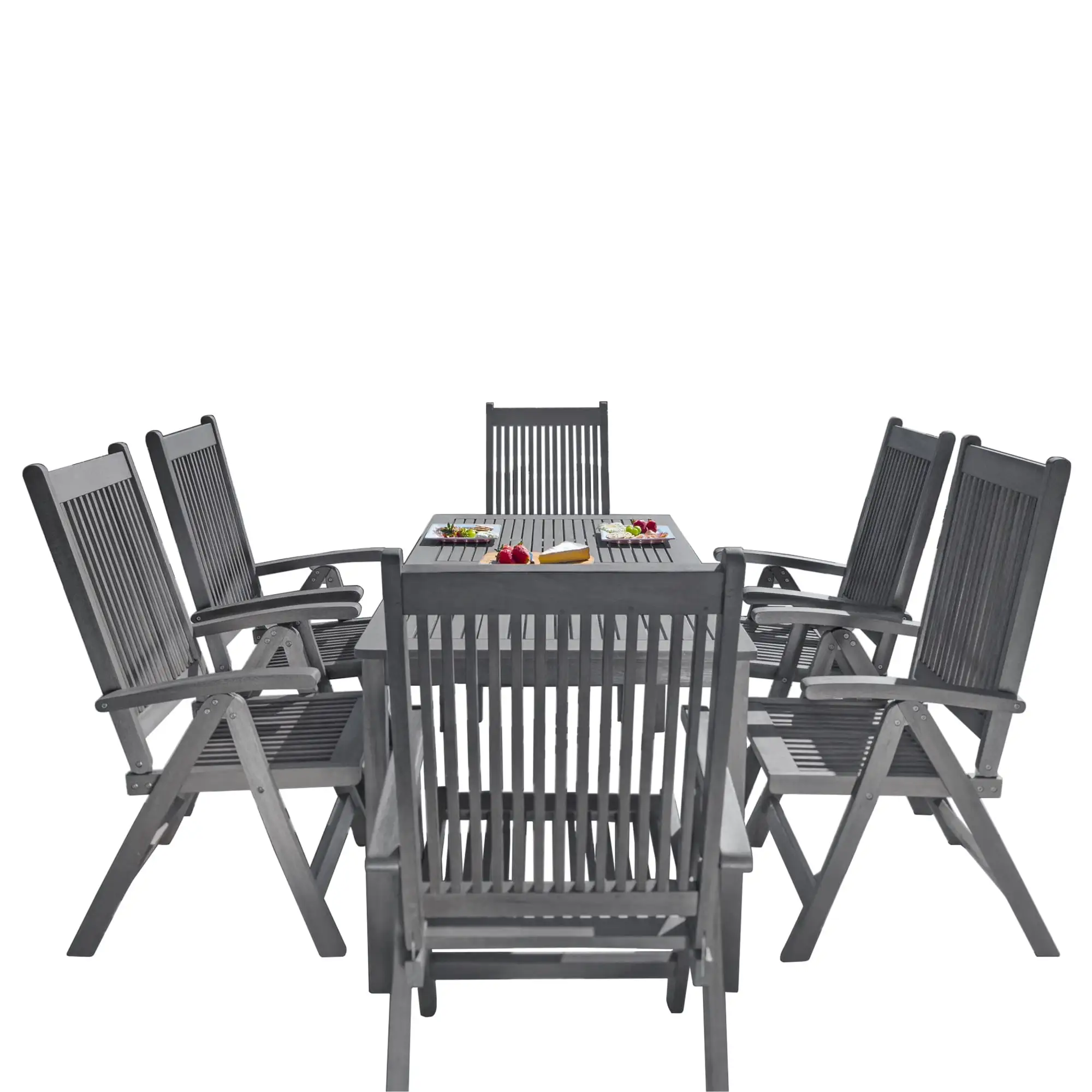 Vifah Renaissance 7 Piece Patio Dining Set in Gray