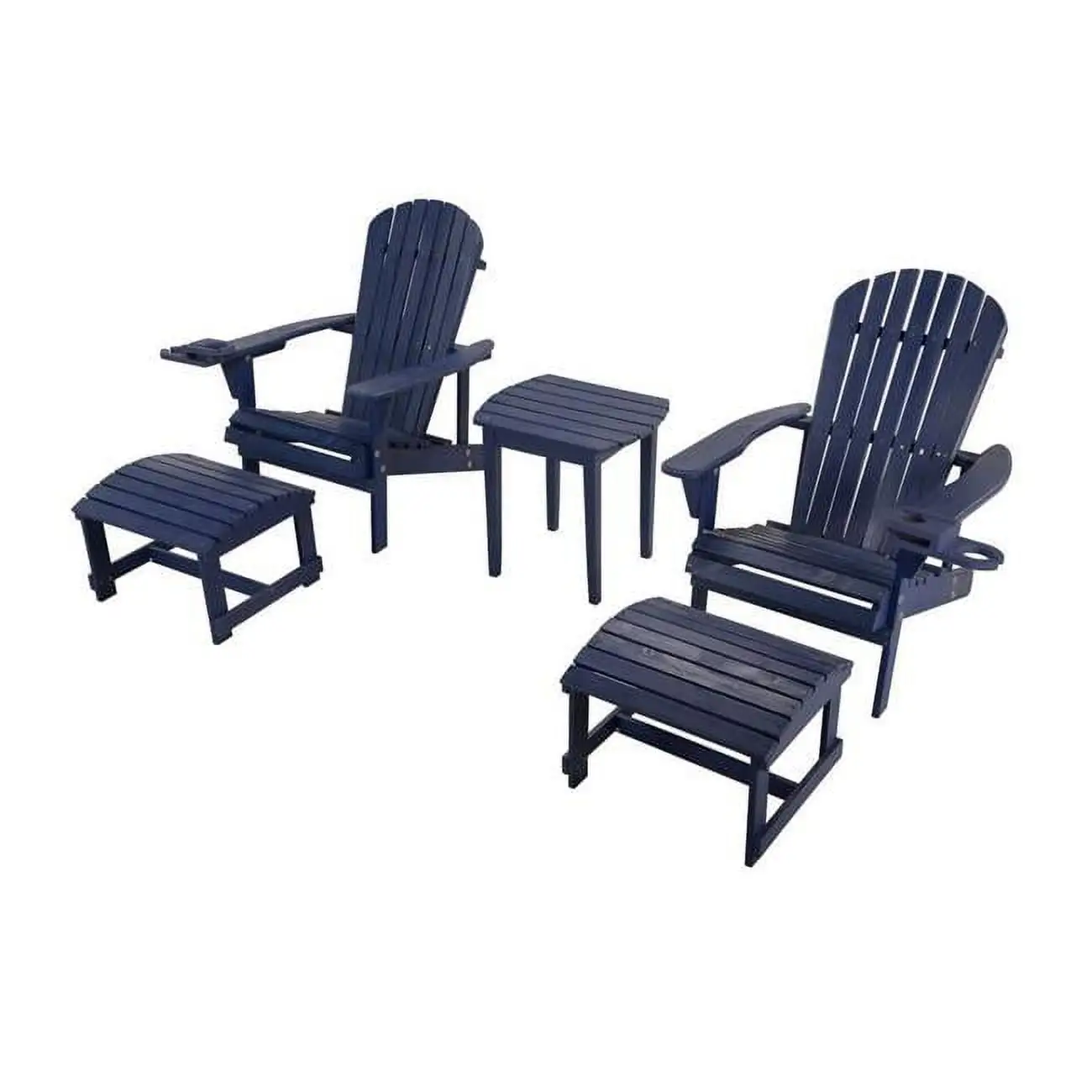 W Unlimited Earth Collection Adirondack Chair with Phone & Cup Holder. Navy Blue