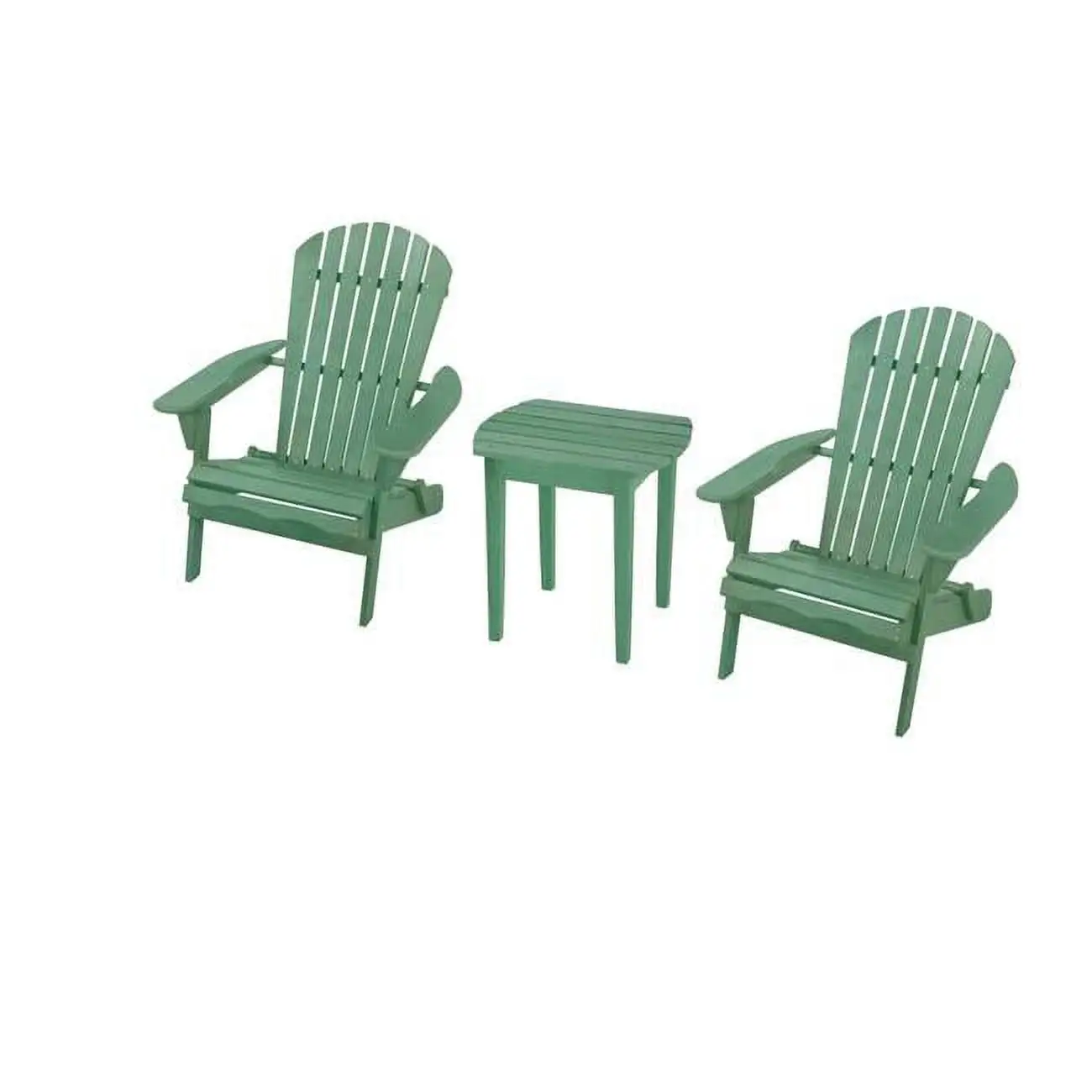 W Unlimited SW1912GSSET3 Adirondack Chair Bristro Set, Sea Green - Set of 3