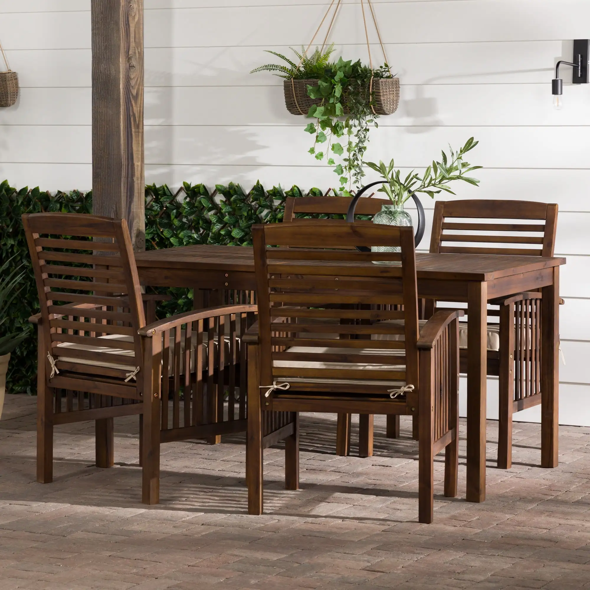 Walker Edison Outdoor Patio Dining Set. 5 Piece. Multiple Colors and Styles