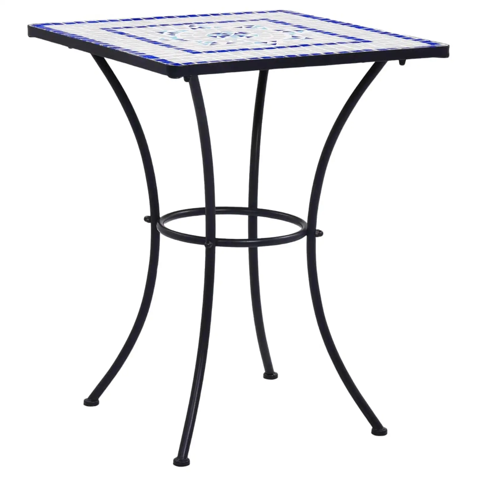 Walmeck Bistro Table Blue and White 23.6 Ceramic