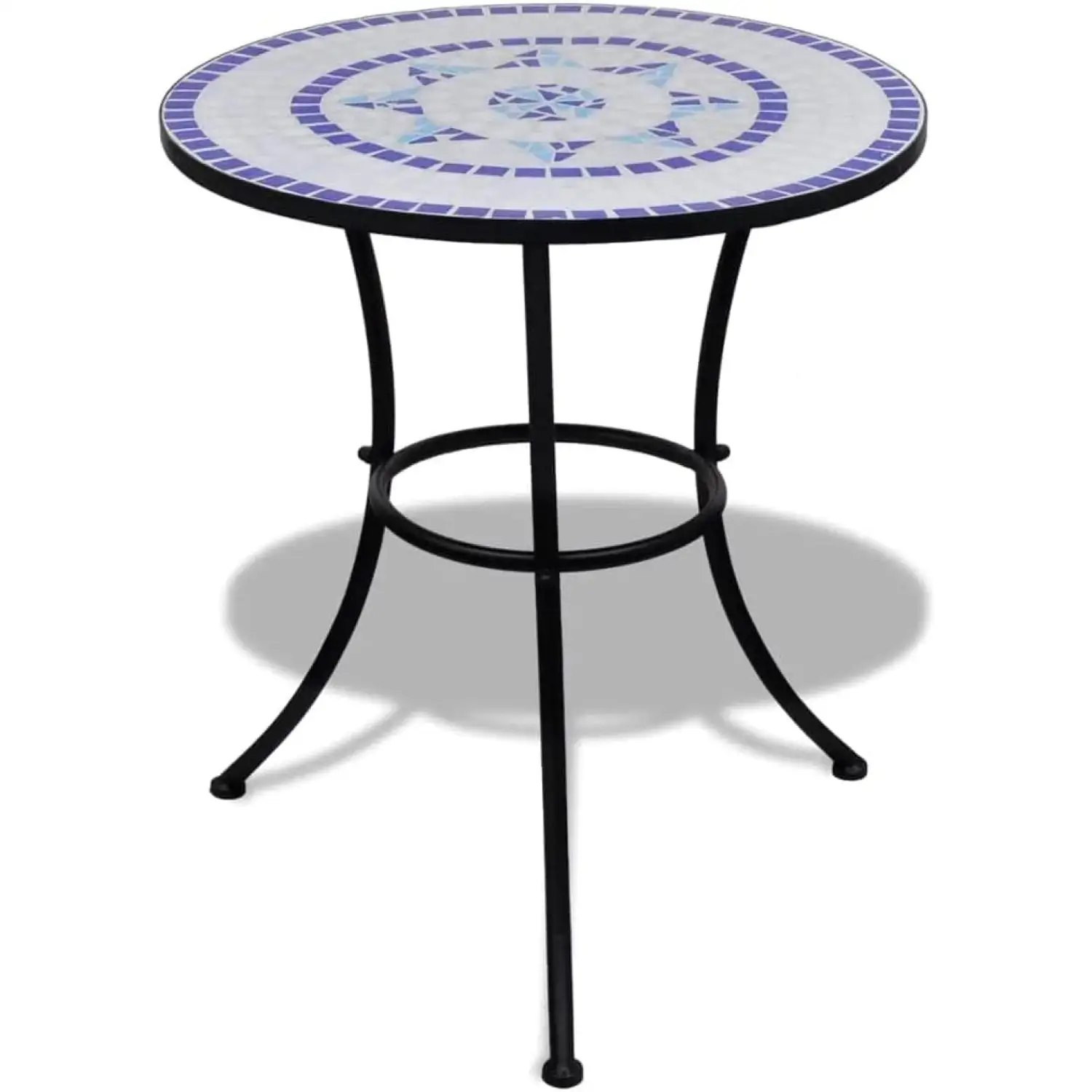 YSSY Bistro Table Blue and White 23.6 Mosaic