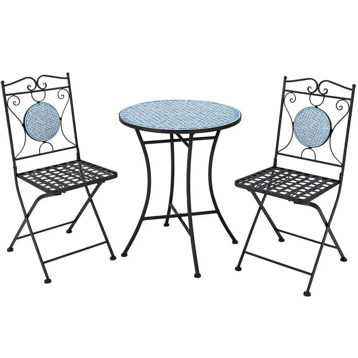 Yardi Yard 3 Pieces Patio Bistro Set Outdoor Conversation Furniture Table and Folding Chair. Outdoor Furniture Chairs for Backyard. Porch. Garden. Poolside