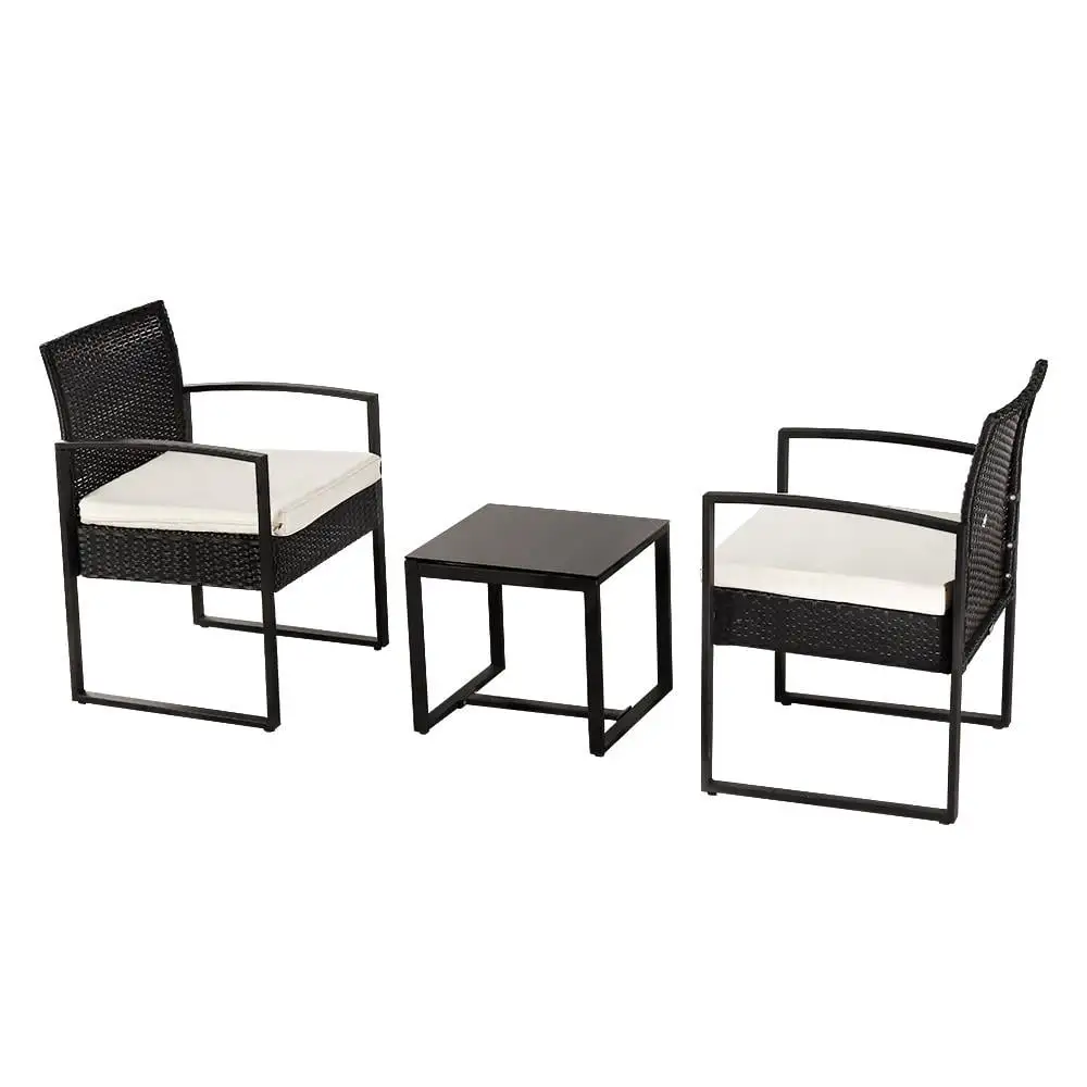 Zimtown 3PCS Wicker Set Garden .Brown Black Gray Optional