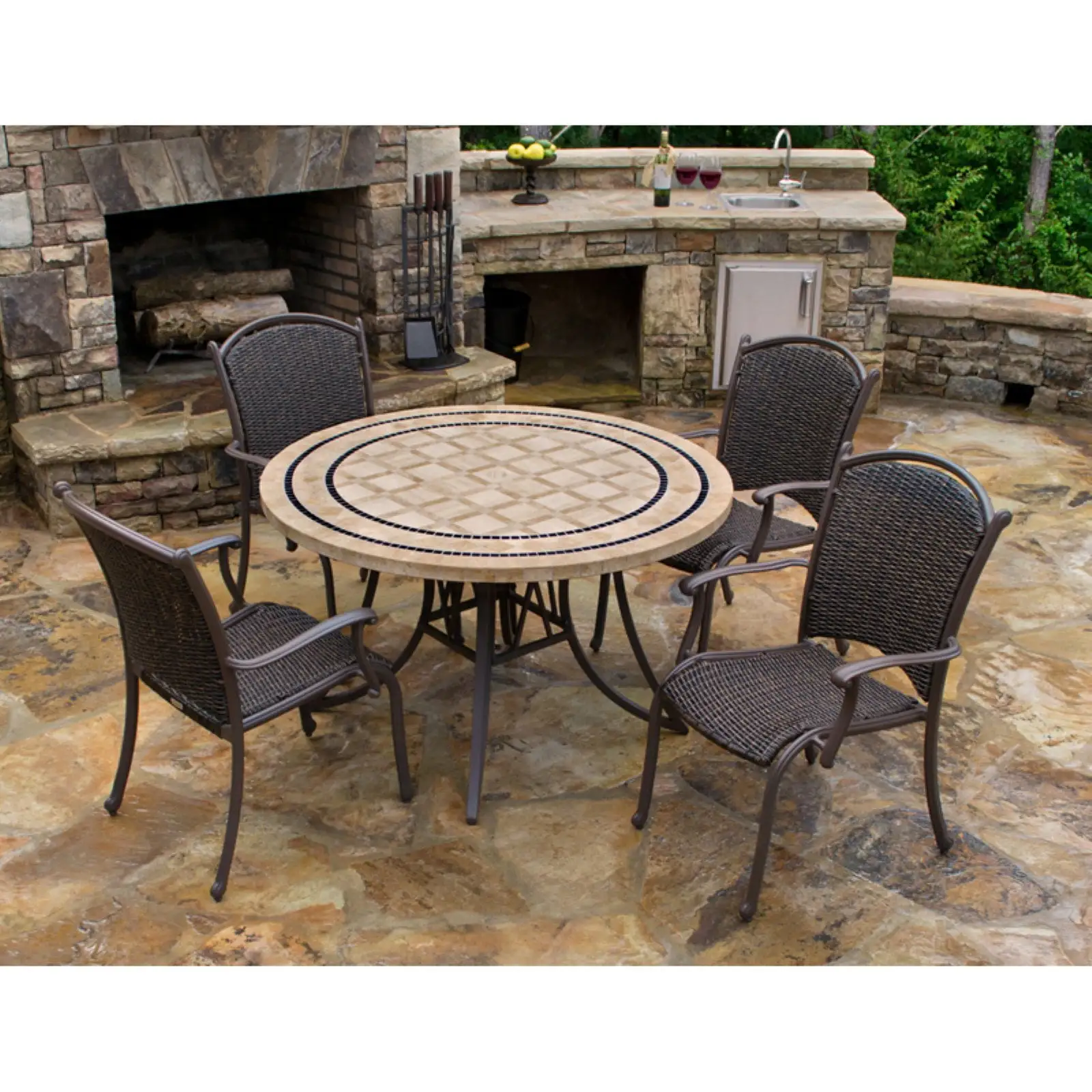 Tortuga Outdoor Marquesas Aluminum 5 Piece Patio Dining Set