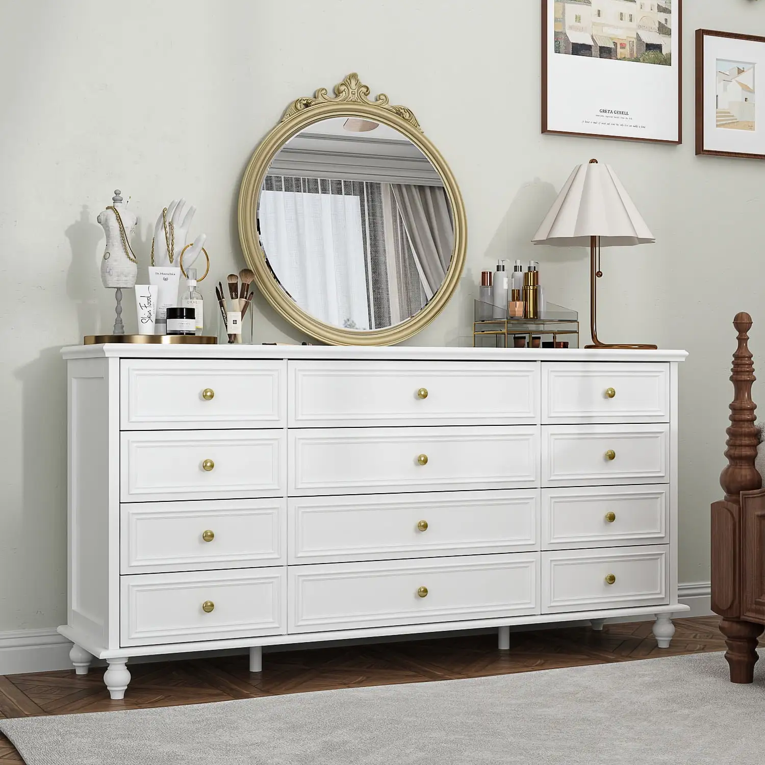 FUFU&GAGA Chest of Drawer for Bedroom. 12 Drawer Whiet Dresser for Living Room Closet