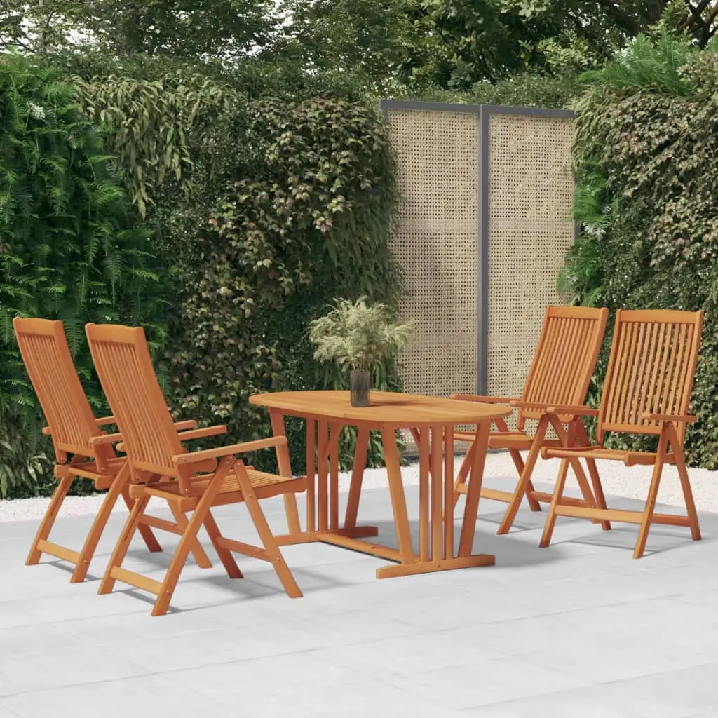 vidaXL 5 Piece Patio Dining Set Solid Wood Eucalyptus