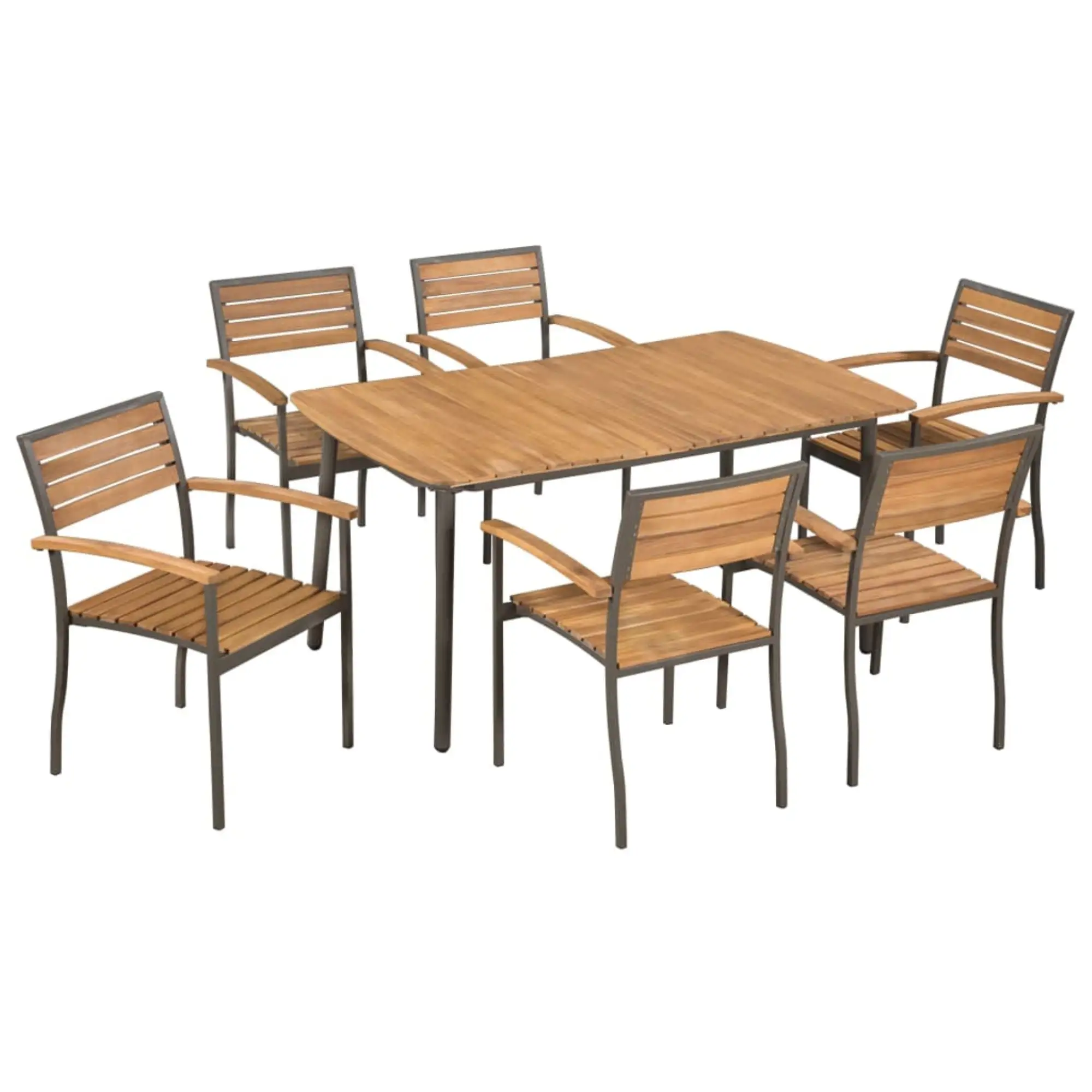 vidaXL 5 Piece Solid Acacia Wood Outdoor Dining Set Furniture Multi Models