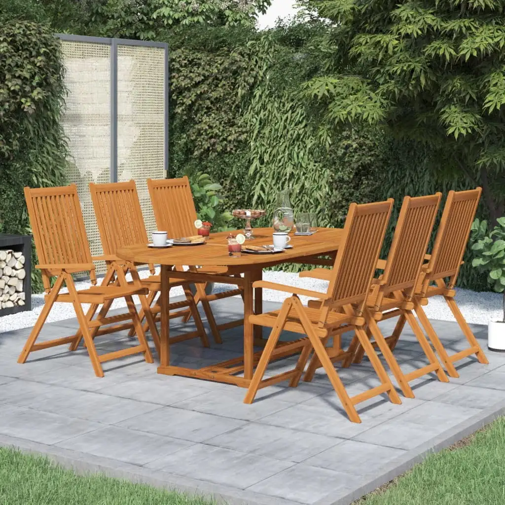 vidaXL 7 Piece Patio Dining Set Solid Acacia Wood