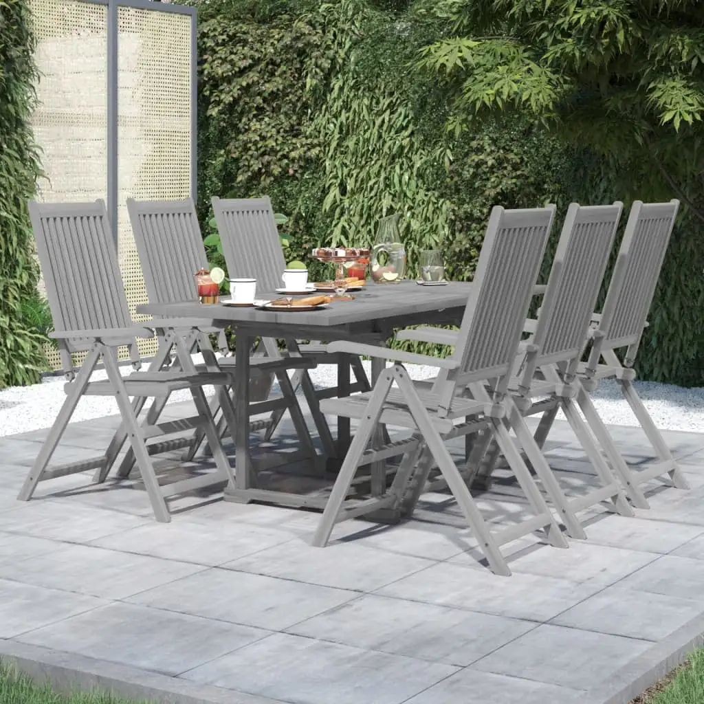 vidaXL 7 Piece Patio Dining Set Solid Wood Acacia