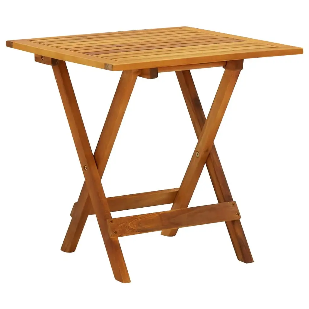 vidaXL Bistro Table Outdoor Side Table Folding Patio Table Solid Acacia Wood