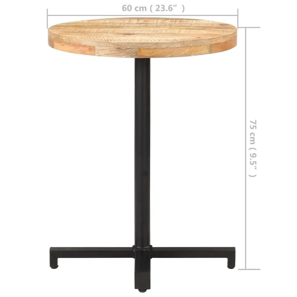 vidaXL Bistro Table Round Ø23.6x29.5 Rough Mango Wood