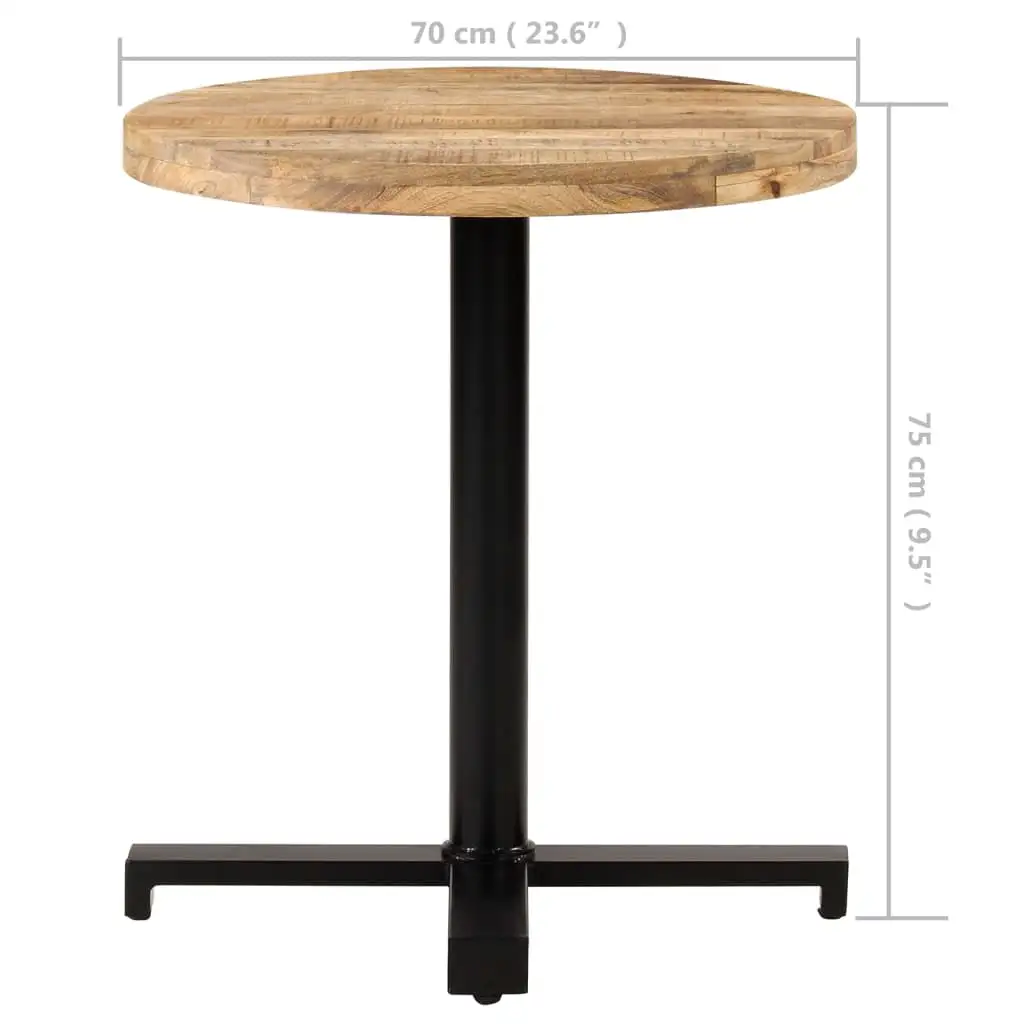 vidaXL Bistro Table Round Ø27.6x29.5 Rough Mango Wood