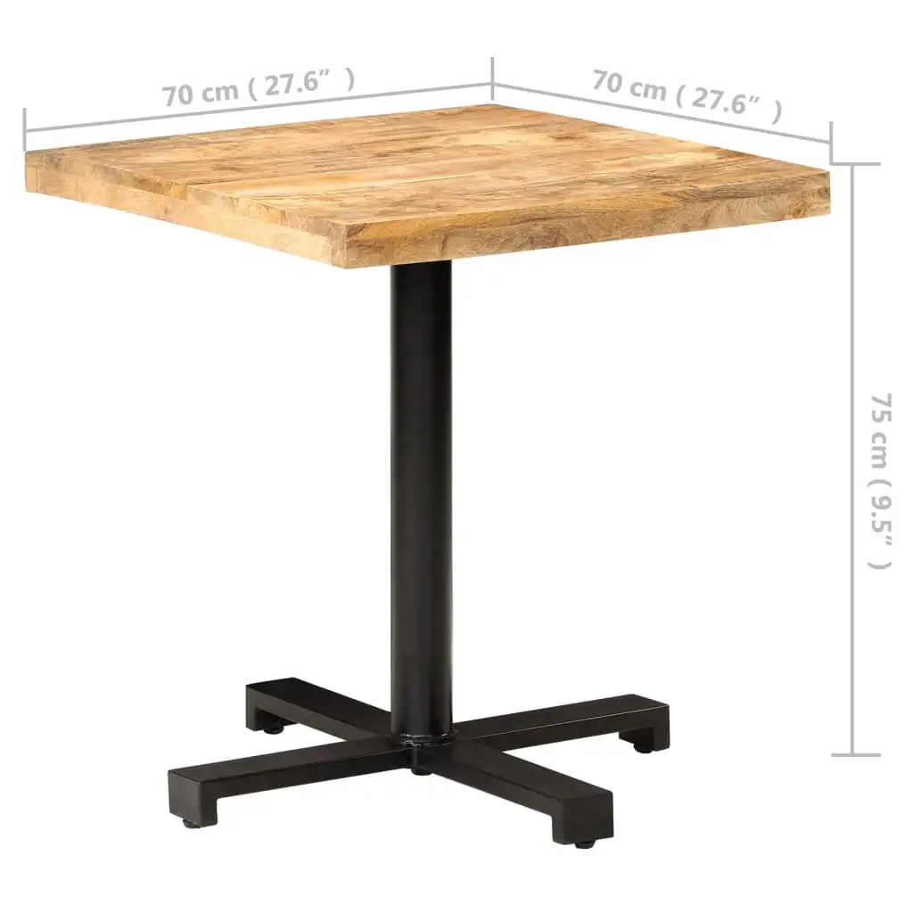 vidaXL Bistro Table Square 27.6x27.6x29.5 Rough Mango Wood