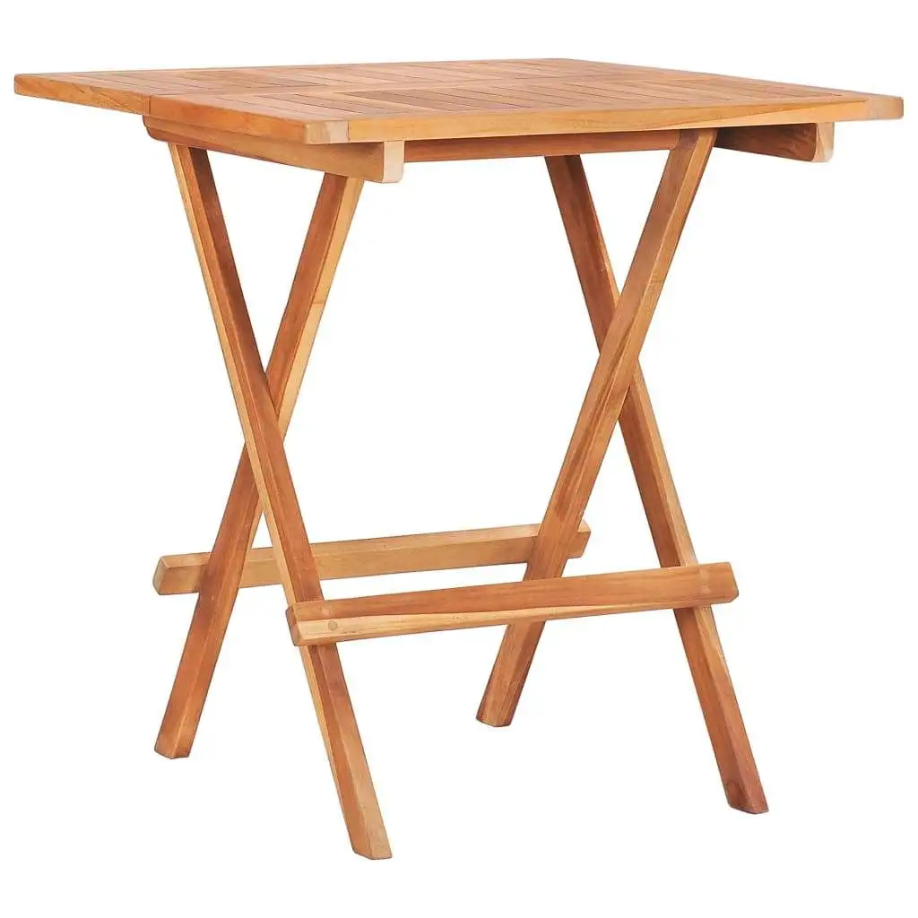 vidaXL Folding Bistro Table 23.6x23.6x25.6 Solid Teak Wood