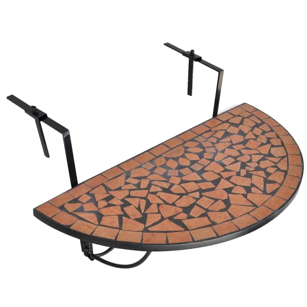 vidaXL Hanging Balcony Table Folding Outdoor Table for Balcony Garden Mosaic