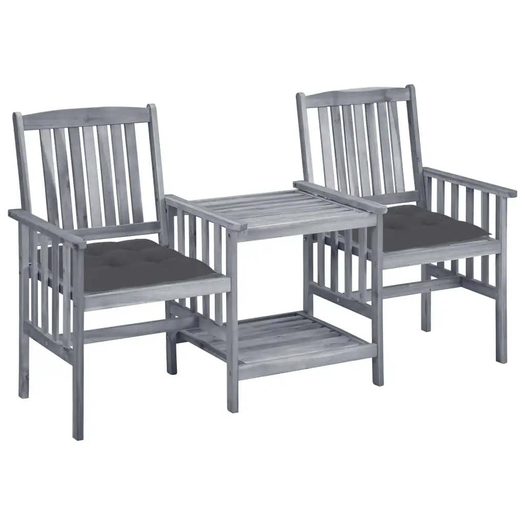 vidaXL Patio Bistro Set Table and Chairs Conversation Set Solid Acacia Wood