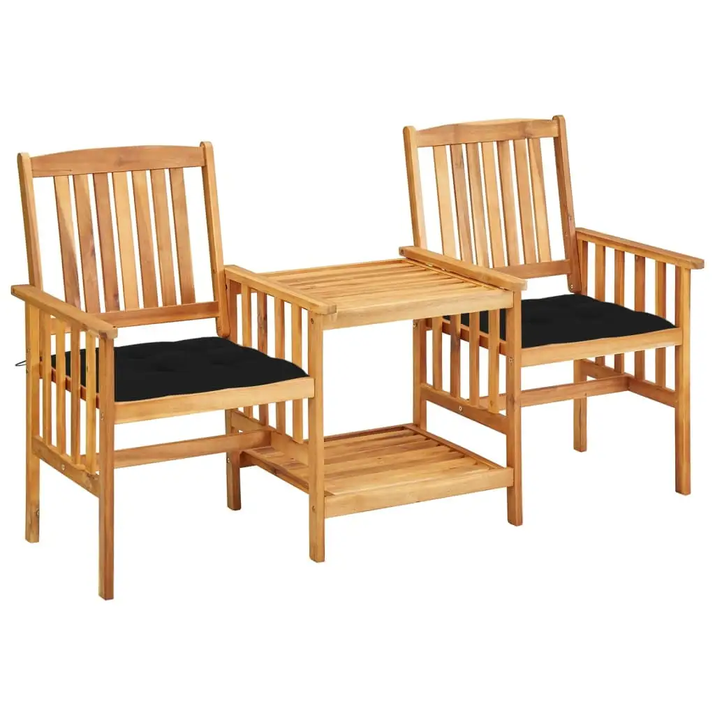 vidaXL Patio Bistro Set Table and Chairs Conversation Set Solid Acacia Wood