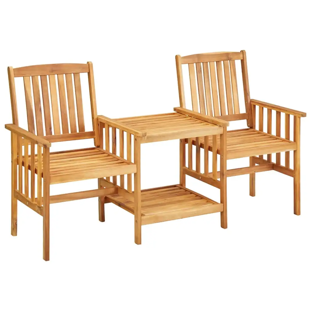 vidaXL Patio Chairs with Tea Table 62.6x24x36.2 Solid Acacia Wood