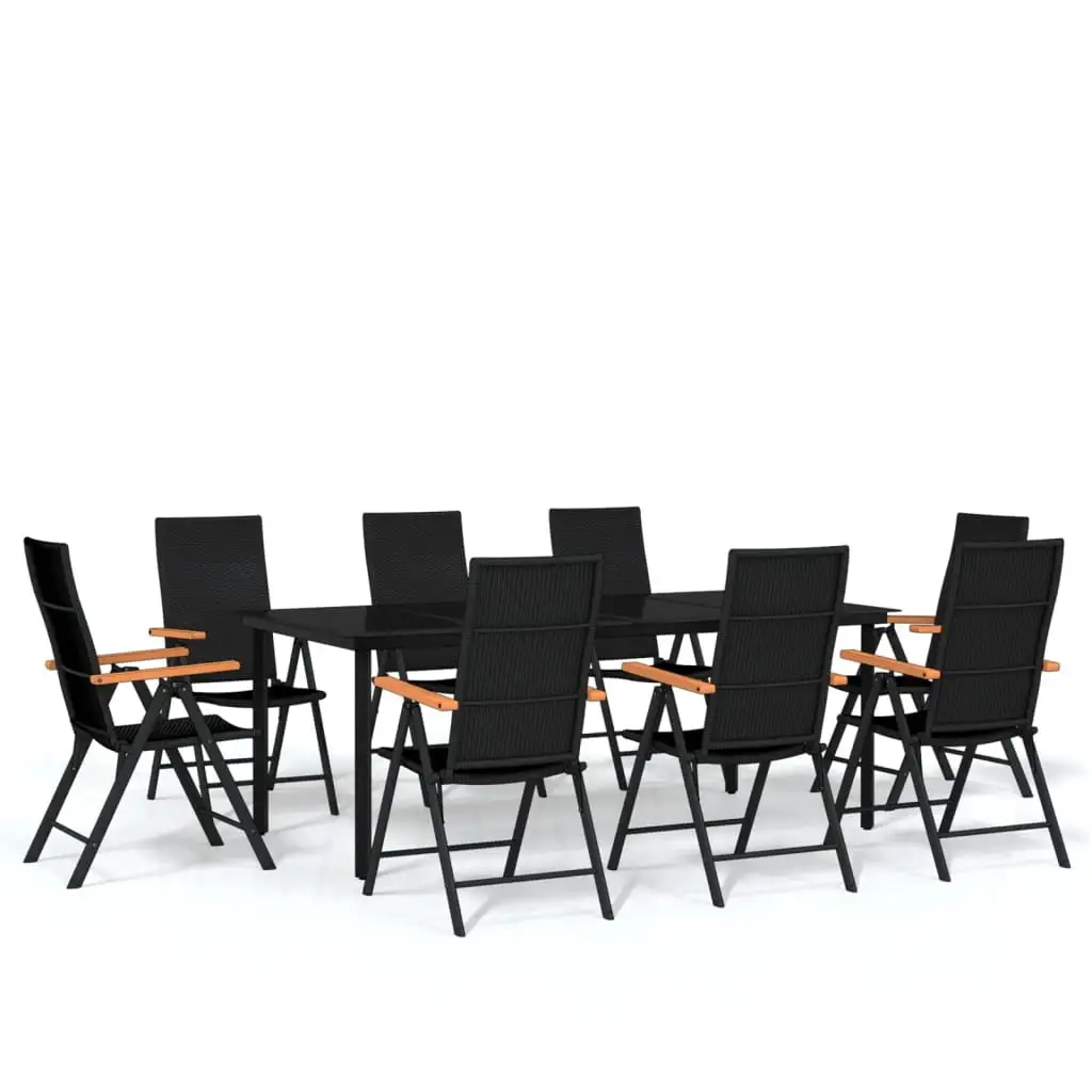 vidaXL Patio Dining Set Outdoor Dining Set Garden Table and Chair Set Black