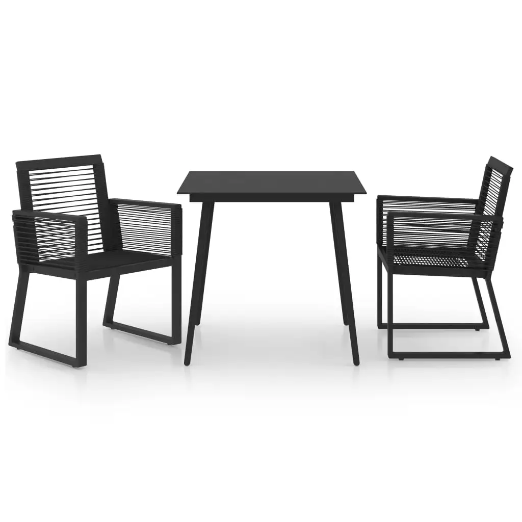 vidaXL Patio Dining Set PVC Rattan Black Seating 3/5/7/9 Piece Multi Sizes