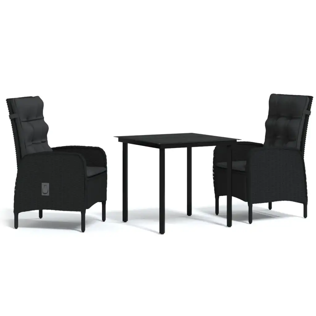 vidaXL Patio Dining Set with Cushions Gray and Black Garden Chair 3/5/7 Piece