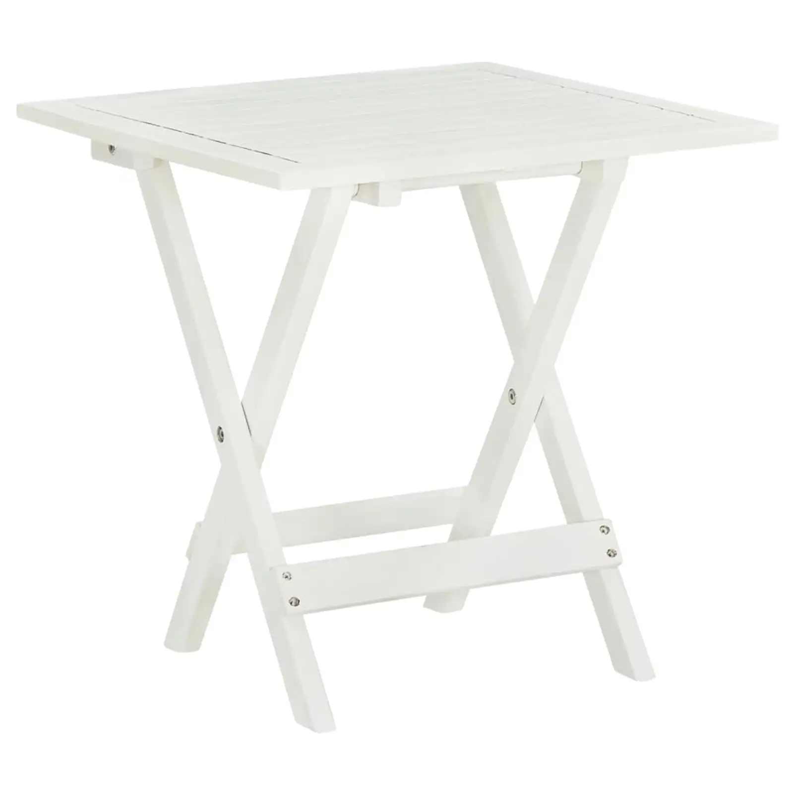 walmeck Bistro Table White 18.1x18.1x18.5 Solid Acacia Wood